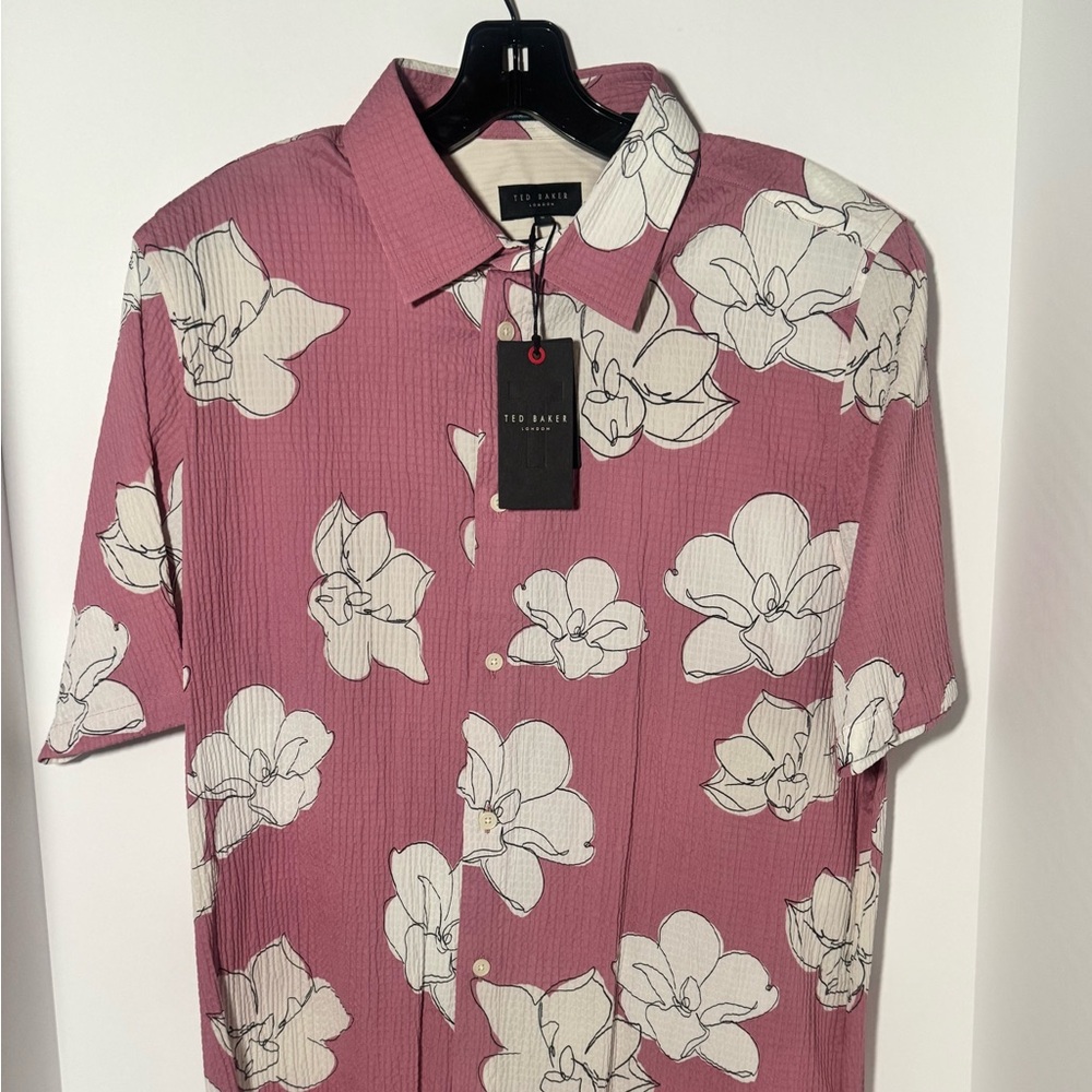Ted Baker Men's Pink Floral Shirt